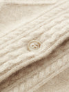 COMOBOCA 100% Cashmere Women's Argyle Cable Button Up Knit Cardigan