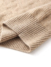 COMOBOCA 100% Cashmere Women's Cable Knit Hooded Sweater