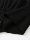 COMOBOCA 100% Wool Women's Striped Zip-Up Cardigan