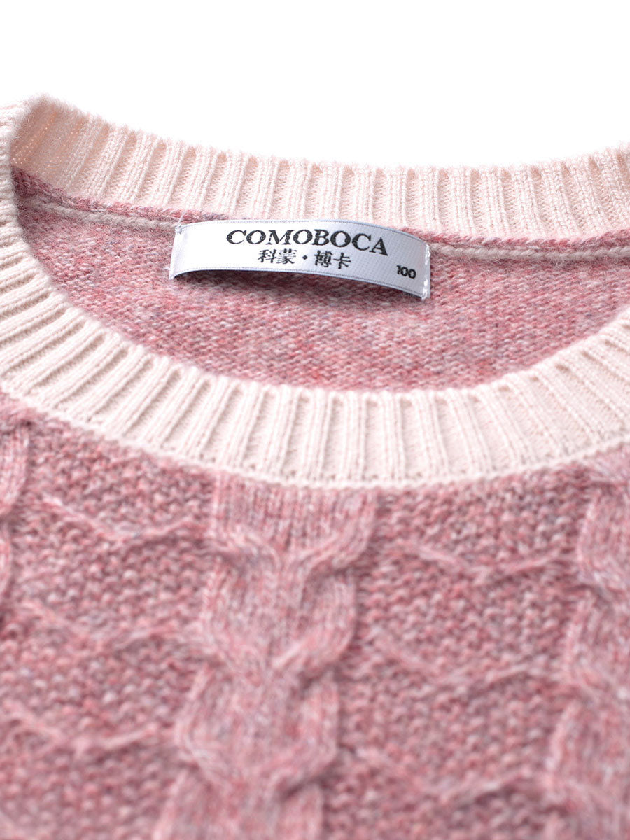 COMOBOCA 100% Cashmere Women's Intricate Sleeve Knit Sweater