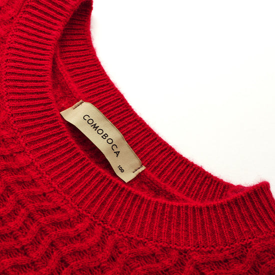 COMOBOCA 100% Cashmere Women's Striped Round Neck Sweater