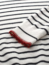 COMOBOCA 100% Cashmere Women's Striped Round Neck Sweater
