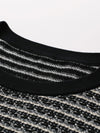 COMOBOCA Women's Elegant Striped Knit T-Shirt