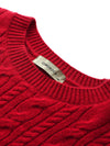 COMOBOCA 100% Cashmere Women's Cable Round Neck Knit Sweater