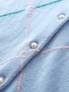COMOBOCA 100% Cashmere Women's Diamond Patterned Pearl Button Cardigan