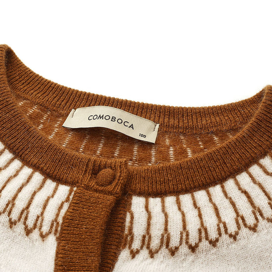 COMOBOCA 100% Cashmere Women's Fair Isle Button Front Cardigan