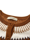 COMOBOCA 100% Cashmere Women's Fair Isle Button Front Cardigan