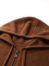COMOBOCA 100% Cashmere Women's Hooded Double-Head Zipper Vest