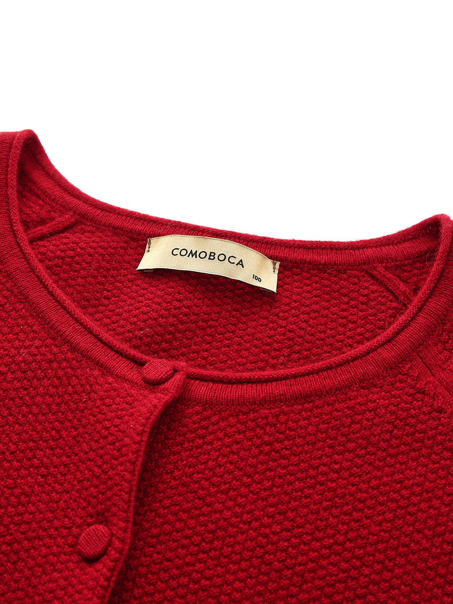 COMOBOCA 100% Cashmere Women's Button Front Knit Cardigan