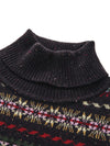 COMOBOCA 100% Cashmere Women's Fair Isle Turtleneck Sweater