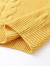 COMOBOCA 100% Cashmere Women's Cable Knit V-Neck Sweater