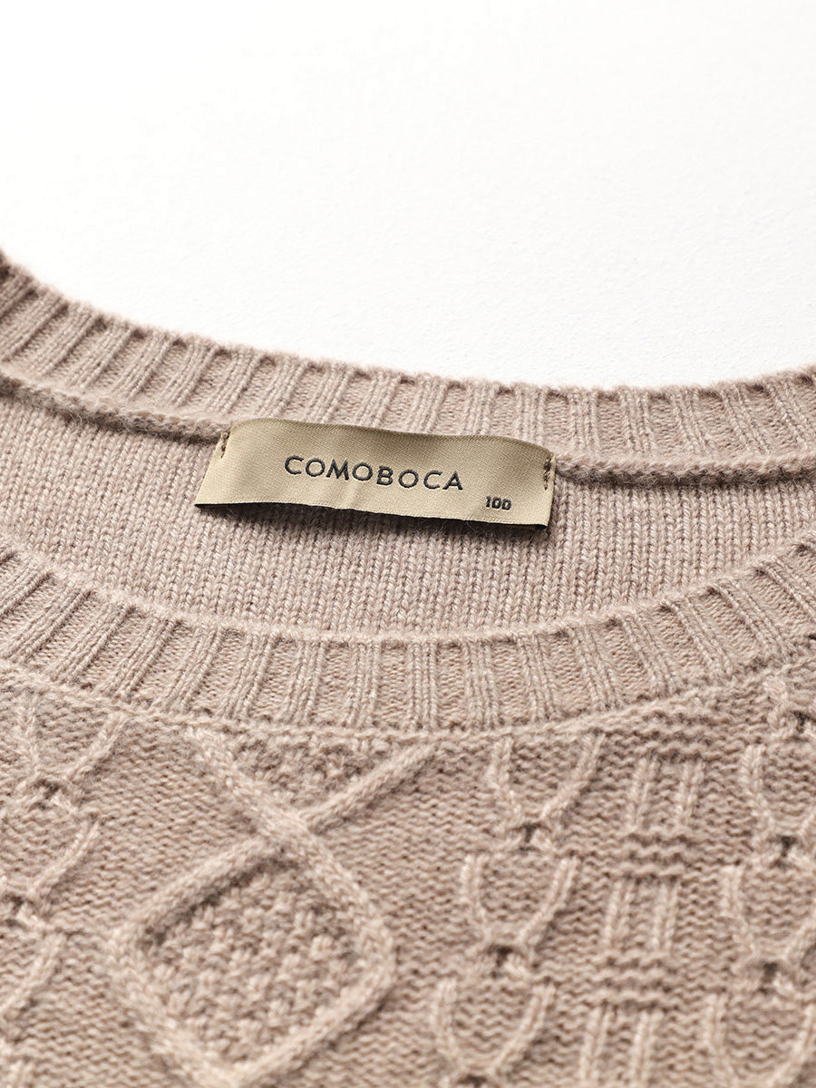 COMOBOCA 100% Wool Women's Cable Knit Sweater