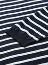 COMOBOCA Women's Striped Heart Embroidered Cotton Silk Sweater