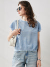 COMOBOCA Women's Lace Patterned Knit T-Shirt