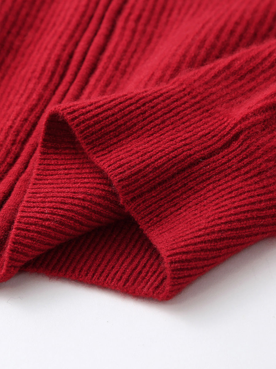 COMOBOCA 100% Cashmere Women's Ribbed Zip Knit Cardigan Hoodie