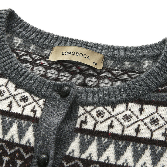 COMOBOCA 100% Cashmere Women's Fair Isle Knit Cardigan