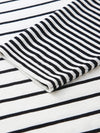 COMOBOCA Women's Cotton Silk Striped Smiley Patch T-Shirt Knit Sweater
