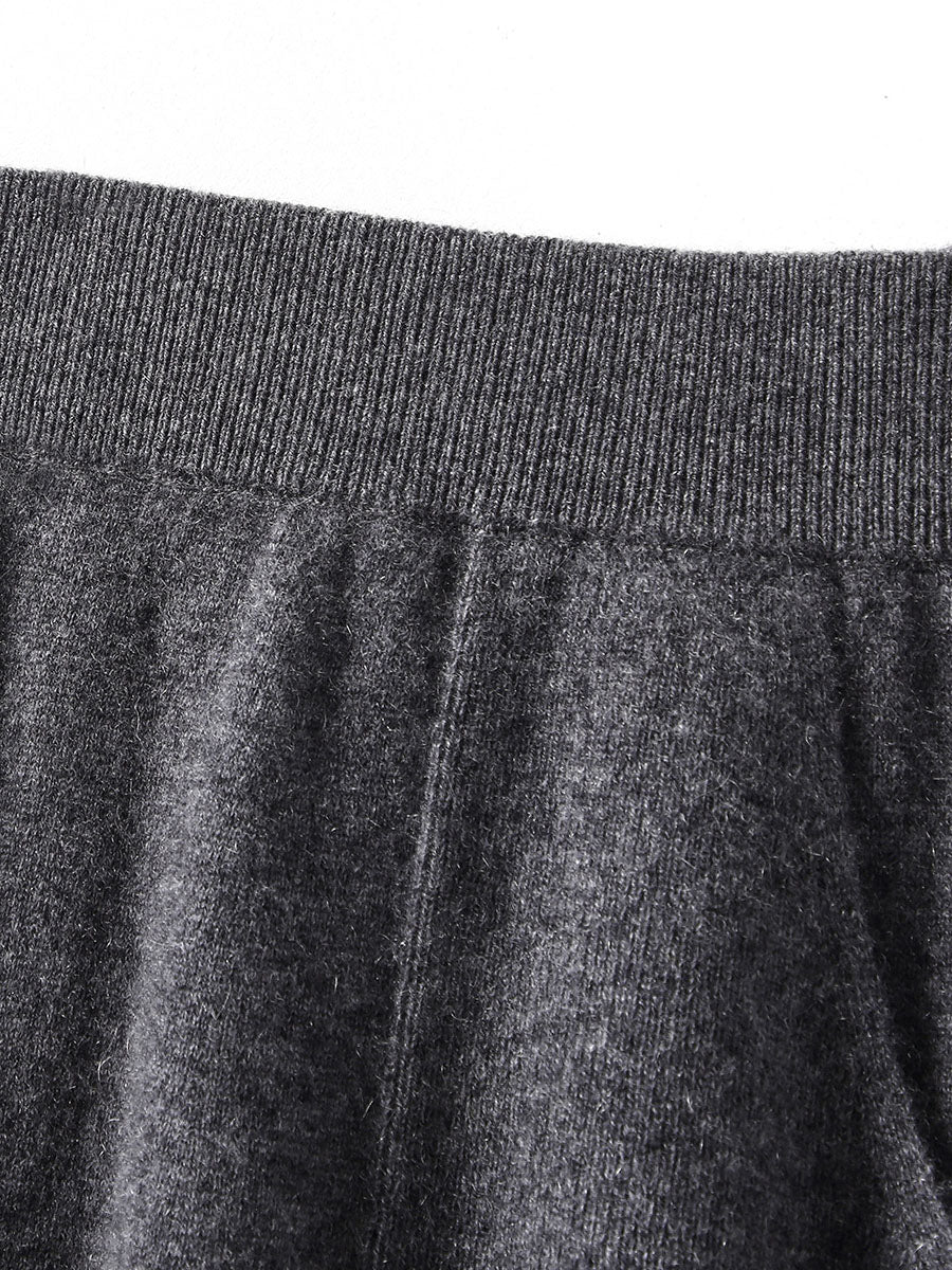 COMOBOCA 100% Cashmere Women's Knit Pleated Skirt