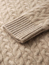 COMOBOCA 100% Cashmere Women's Cable Knit Pocket Cardigan