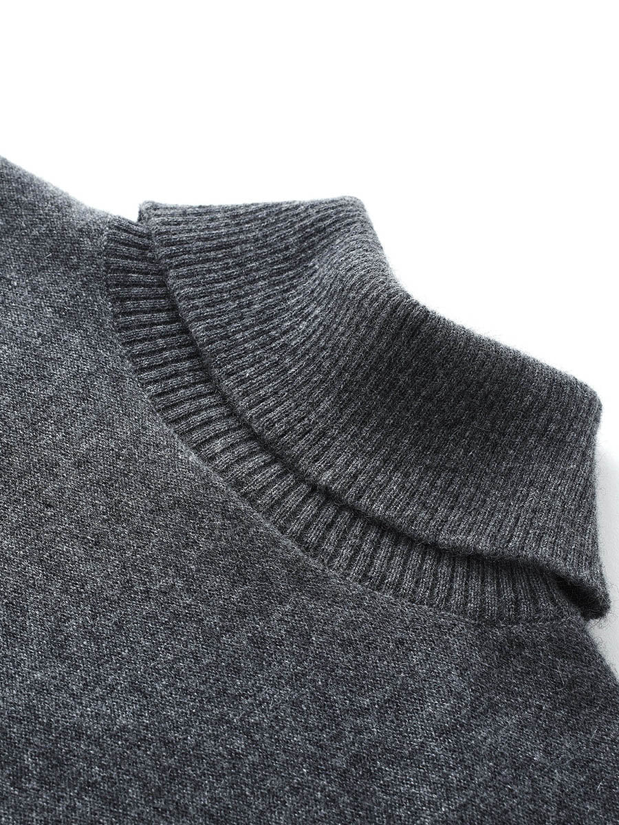 COMOBOCA 100% Cashmere Women's Asymmetric Turtleneck Sweater