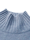 COMOBOCA 100% Cashmere Women's Mock Neck Fair Isle Cable Knit Sweater