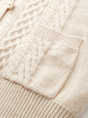 COMOBOCA 100% Cashmere Women's Sailor Collar Cable Knit Cardigan