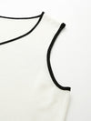 COMOBOCA Women's V-Neck Contrast Trim Tank Top