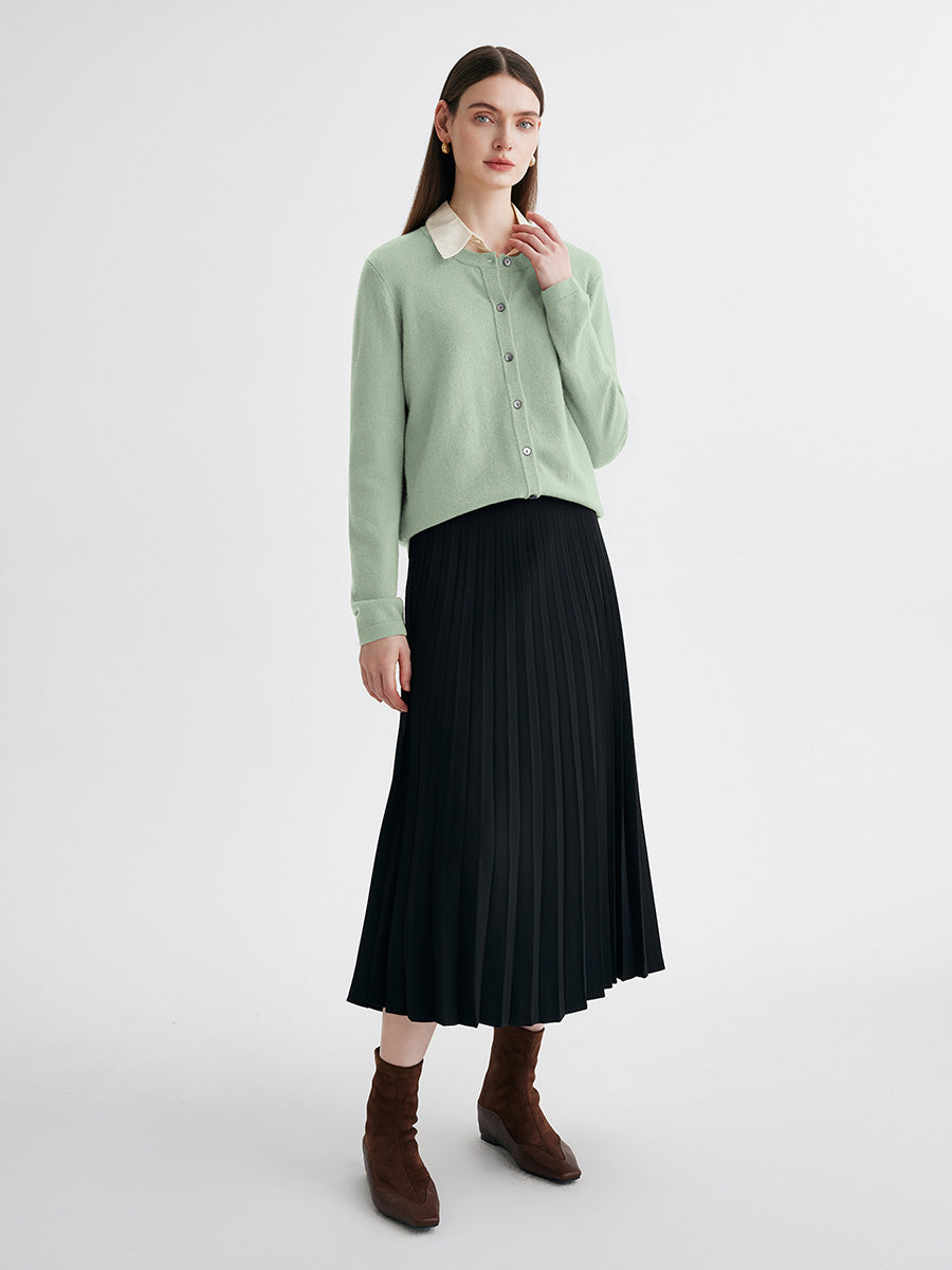 COMOBOCA 100% Cashmere Women's Button-Up Cardigan