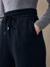 COMOBOCA 100% Wool Women's Wide Leg Pants with Drawstring