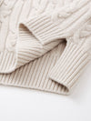 COMOBOCA 100% Wool Women's Cable Knit Button-Front Vest