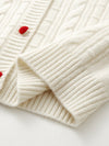 COMOBOCA 100% Cashmere Women's Cable Button Front Knit Cardigan