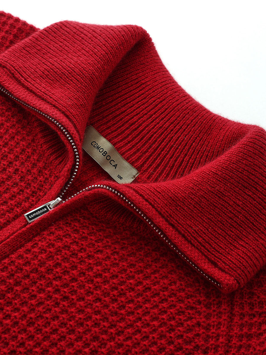 COMOBOCA 100% Cashmere Women's Double Zip Knit Cardigan