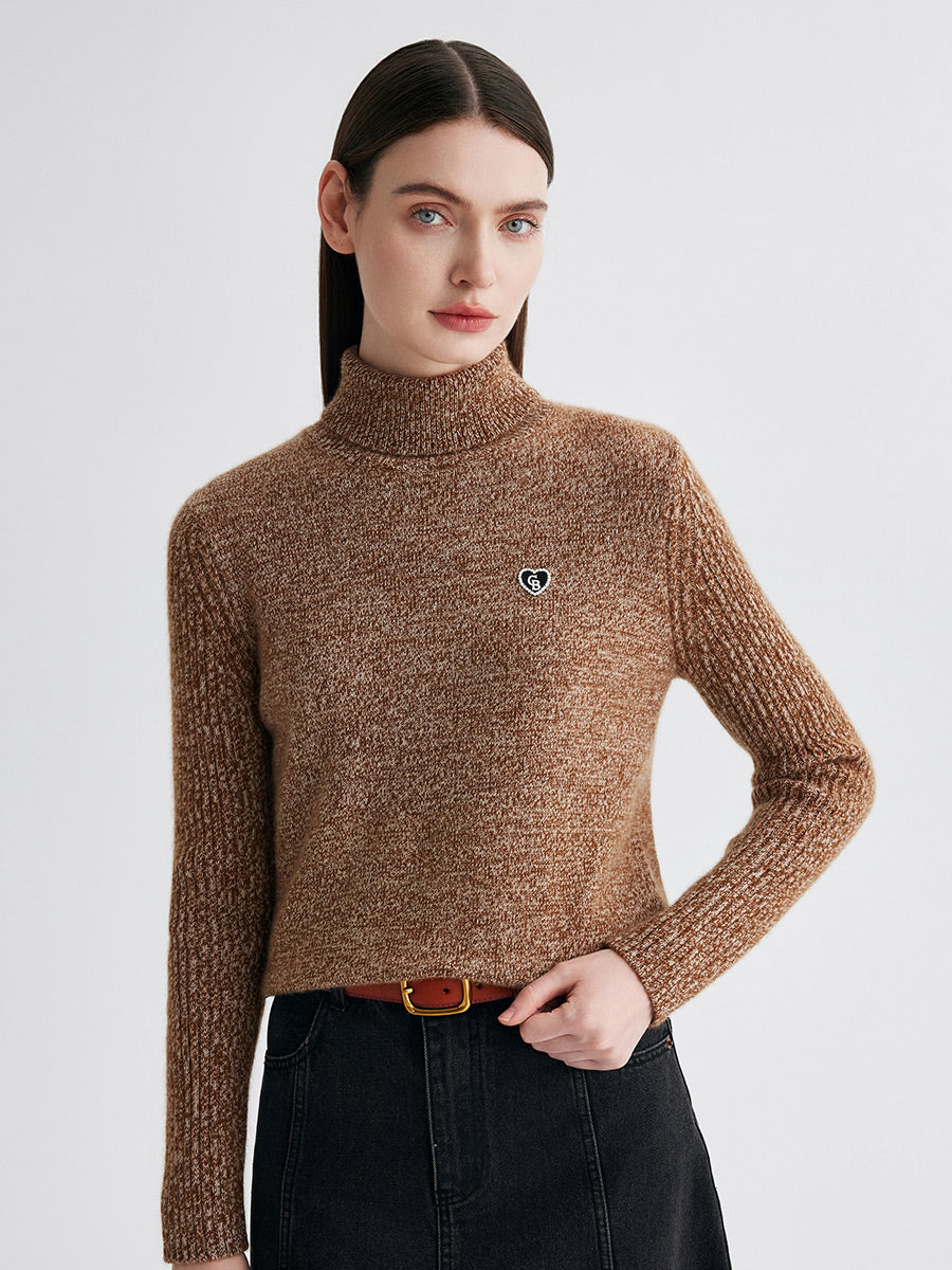 COMOBOCA 100% Cashmere Women's Turtleneck Knit Sweater