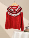 COMOBOCA 100% Wool Kids' Vintage Fair Isle Knit Sweater
