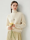 COMOBOCA 100% Cashmere Women's Turtleneck Ribbed Sweater
