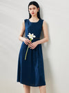 COMOBOCA 100% Mulberry Silk Women's Sleeveless Midi Dress