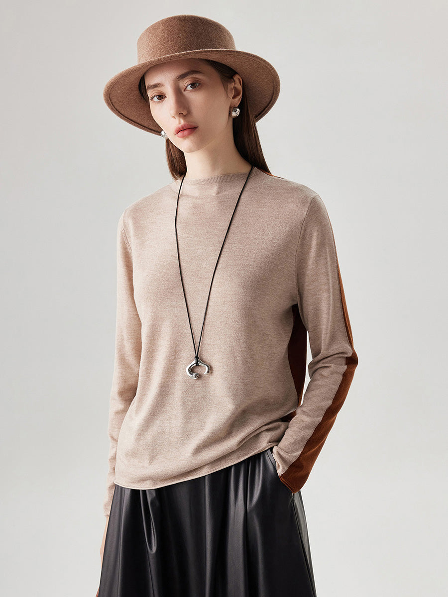 COMOBOCA Women's Reversible Color-Blocked Knit Sweater