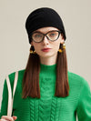 COMOBOCA Black 100% Cashmere Women's Slouchy Knit Beanie