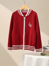 COMOBOCA 100% Wool Kid's Cable Knit Zip Up Coat