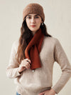 COMOBOCA 100% Cashmere Ribbed Knit Beanie