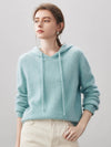COMOBOCA Women's Wool Fuzzy Hooded Sweater