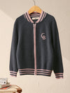 COMOBOCA 100% Wool Kid's Cable Knit Zip Up Coat
