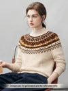 COMOBOCA 100% Cashmere Women's Fair Isle Mock Neck Sweater