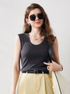 COMOBOCA Gray Women's Ribbed V-Neck Tank Top