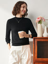 COMOBOCA BLACK 100% Cashmere Women's Mock Neck Cable Knit Sweater