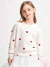 COMOBOCA WHITE 100% Wool Kids' Round Neck Sweater