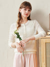 COMOBOCA Cloudy 100% Wool Women's Stylish Lace Knit Sweater