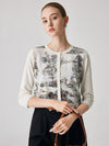 COMOBOCA Women's Floral Patterned Button-Down Cardigan