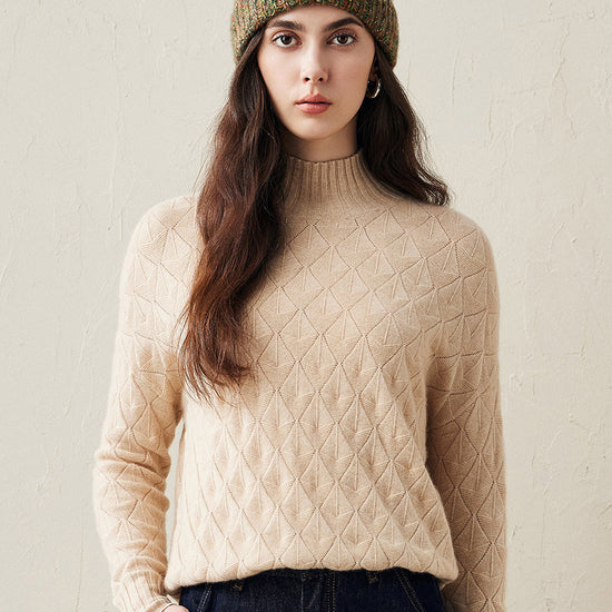 COMOBOCA 100% Cashmere Ribbed Knit Beanie