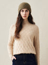 COMOBOCA 100% Cashmere Ribbed Knit Beanie
